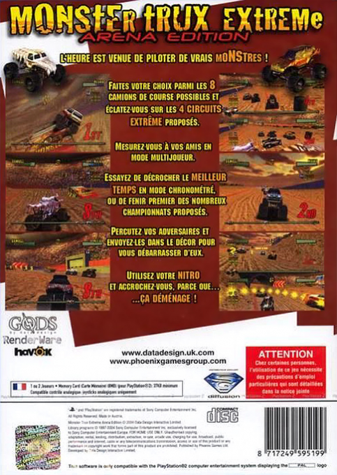 Monster Trux Extreme - Arena Edition — box-2D-back (FR)