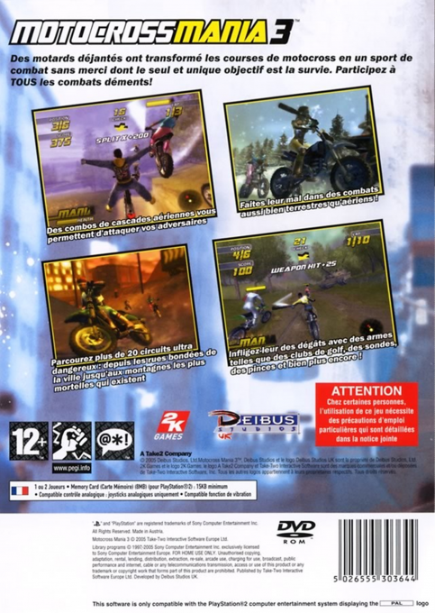 Motocross Mania 3 — box-2D-back (FR)