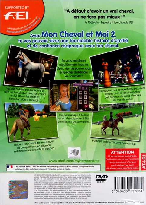 My horse and me 2 — box-2D-back (FR)