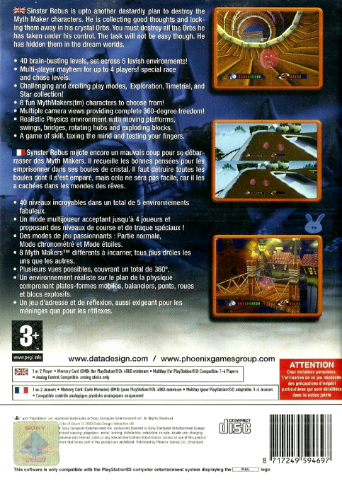 Myth Makers - Orbs Of Doom — box-2D-back (EU)