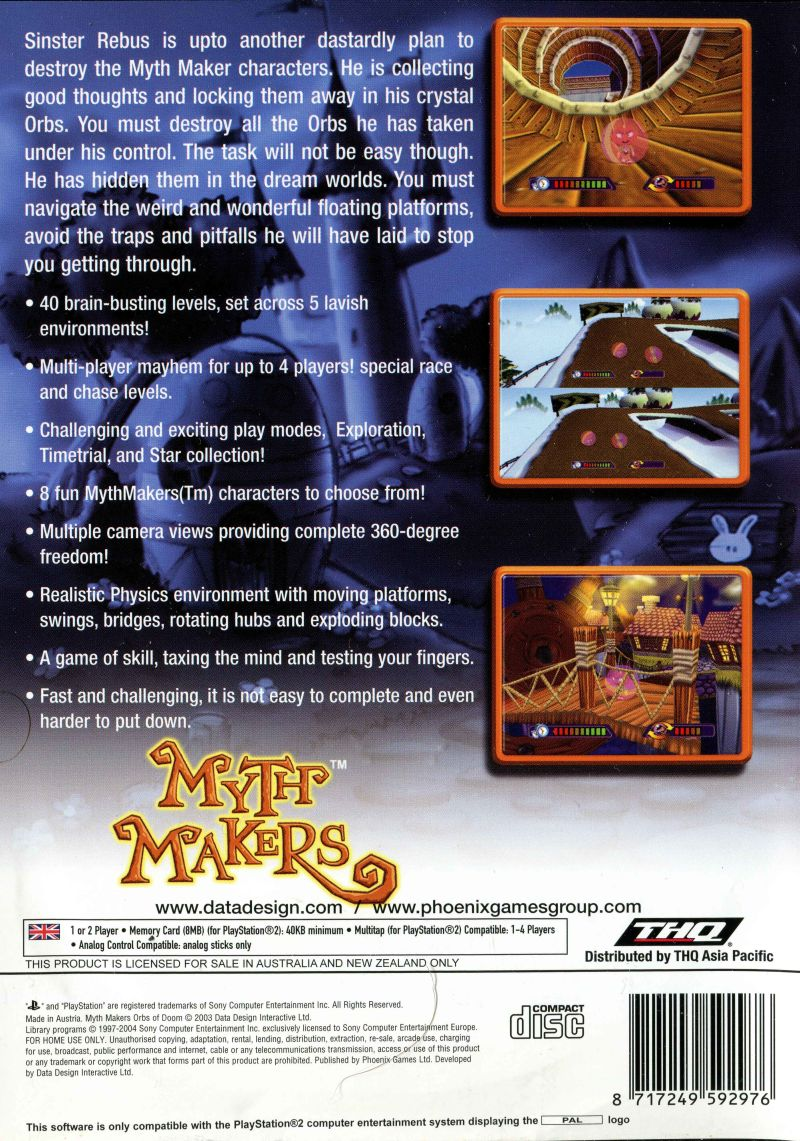 Myth Makers - Orbs Of Doom — box-2D-back (AU)
