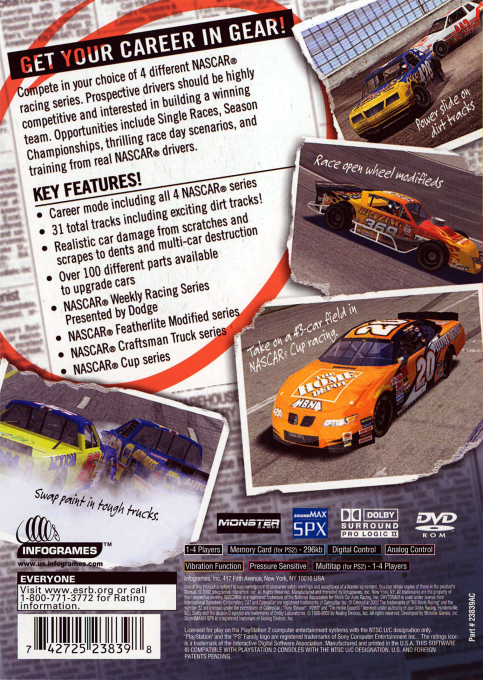 NASCAR - Dirt to Daytona — box-2D-back (US)