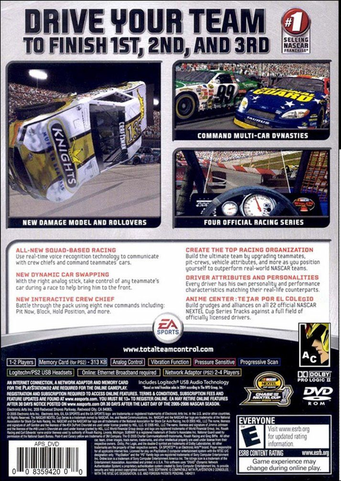 Nascar 06 - Total Team Control — box-2D-back (US)