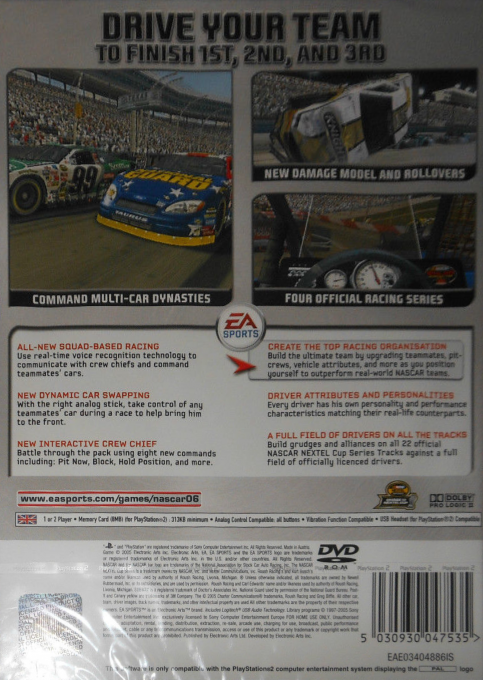 Nascar 06 - Total Team Control — box-2D-back (EU)