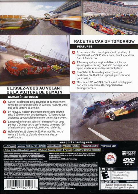 Nascar 08 — box-2D-back (FR)