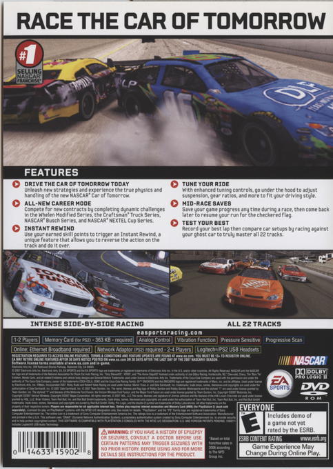 Nascar 08 — box-2D-back (US)