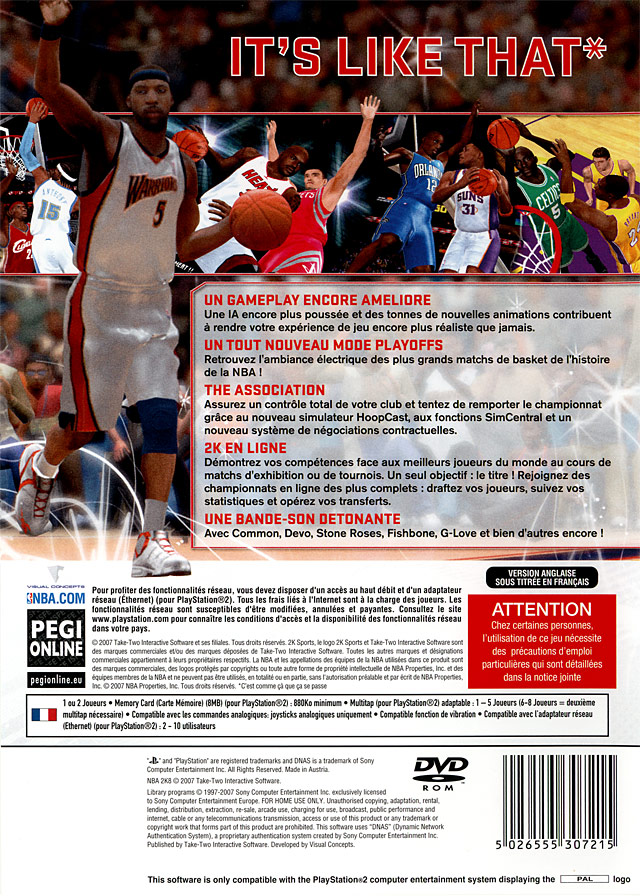 Nba 2k8 — box-2D-back (FR)