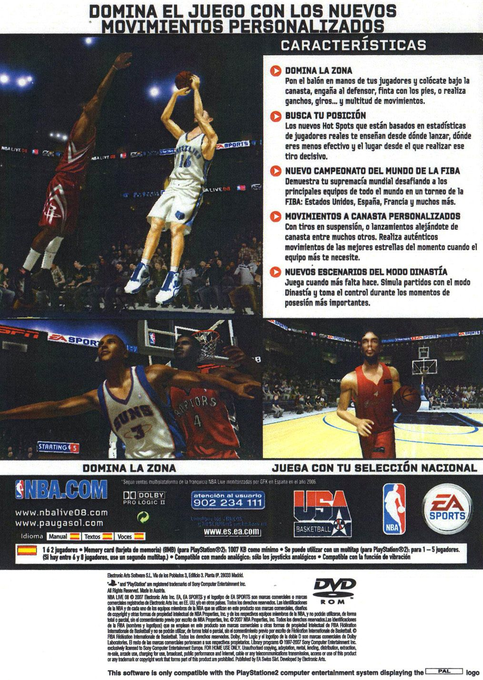 Nba Live 08 — box-2D-back (SP)