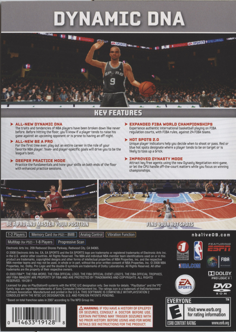 Nba Live 09 — box-2D-back (US)