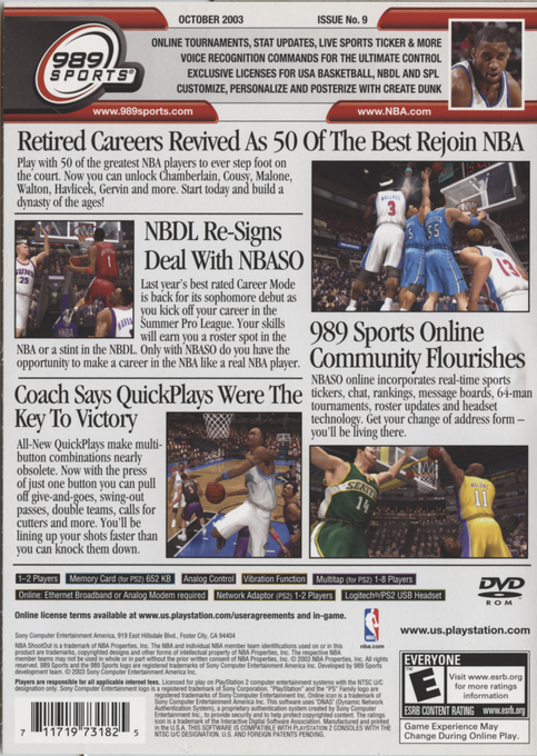 Nba Shootout 2004 — box-2D-back (US)