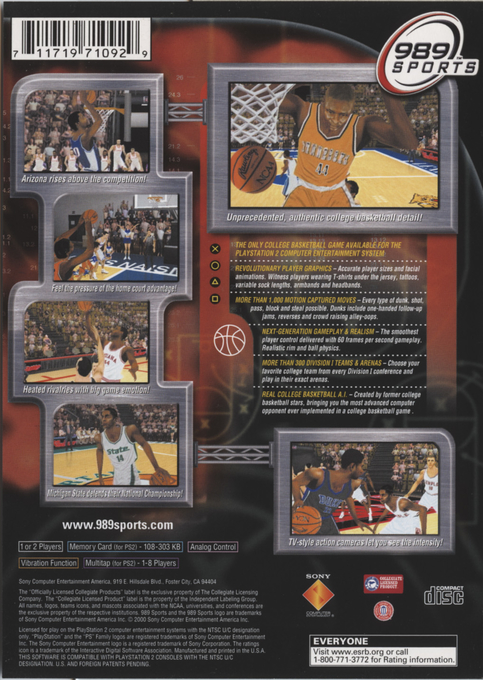 Ncaa Final Four 2001 — box-2D-back (US)