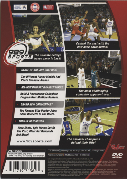 Ncaa Final Four 2002 — box-2D-back (US)