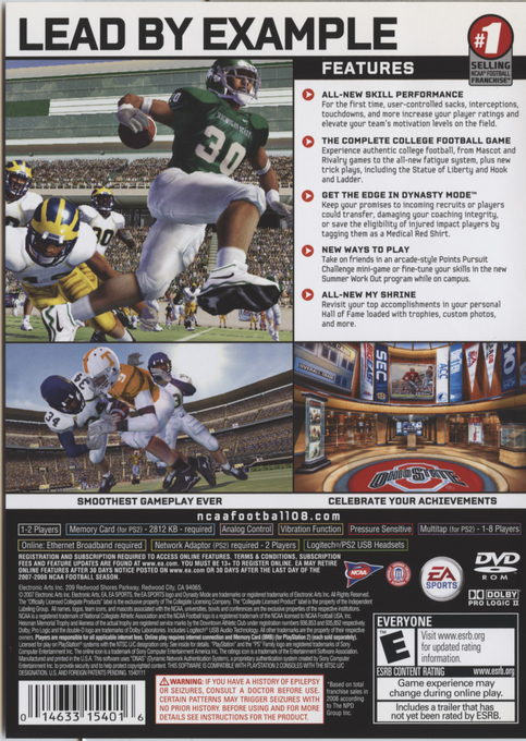 Ncaa Football 08 — box-2D-back (US)
