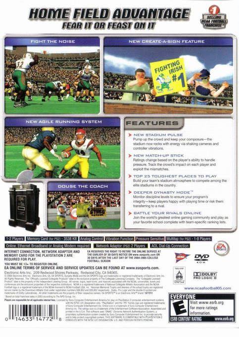 Ncaa Football 2005 — box-2D-back (US)