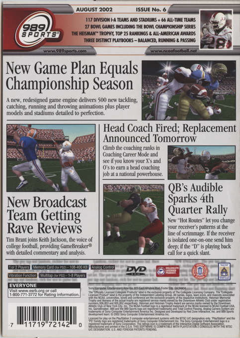 Ncaa Gamebreaker 2003 — box-2D-back (US)