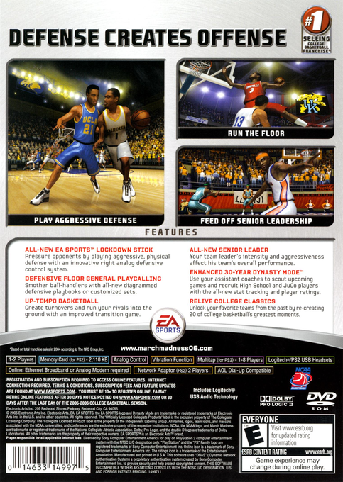 Ncaa March Madness 06 — box-2D-back (US)