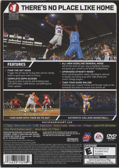 Ncaa March Madness 07 — box-2D-back (US)