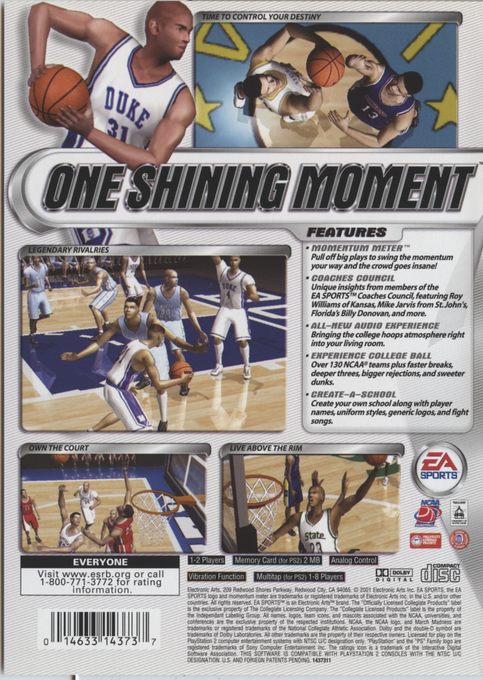 Ncaa March Madness 2002 — box-2D-back (US)