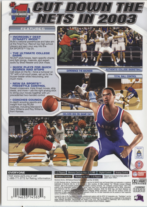 Ncaa March Madness 2003 — box-2D-back (US)