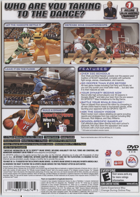 Ncaa March Madness 2004 — box-2D-back (US)