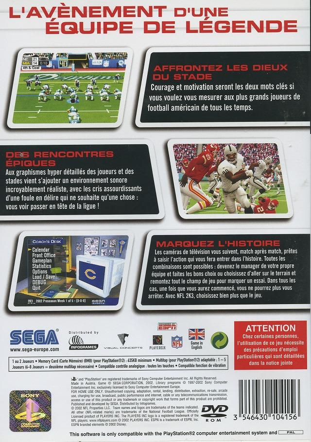 NFL 2K3 — box-2D-back (FR)