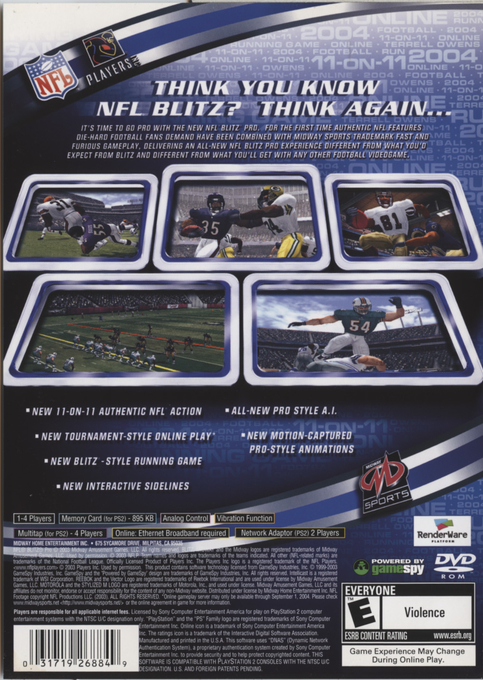 Nfl Blitz Pro — box-2D-back (US)