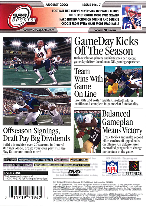 Nfl Gameday 2003 — box-2D-back (US)