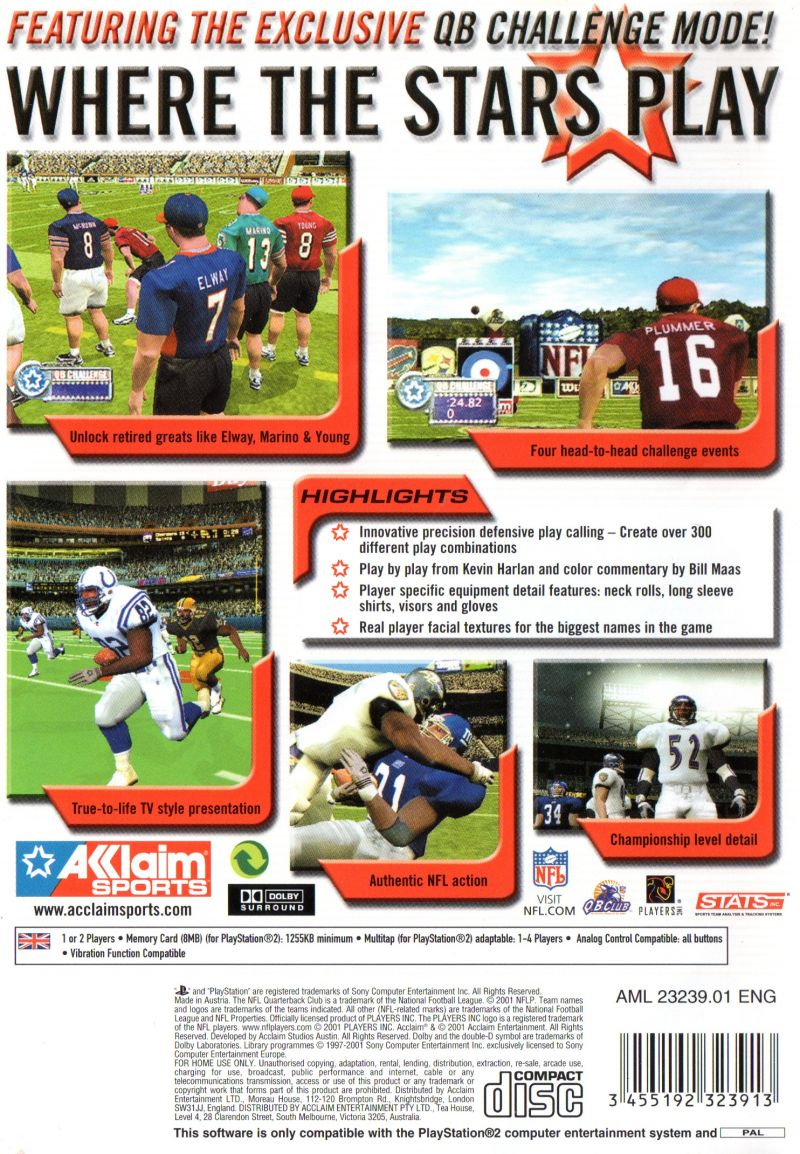 Nfl Qb Club 2002 — box-2D-back (EU)