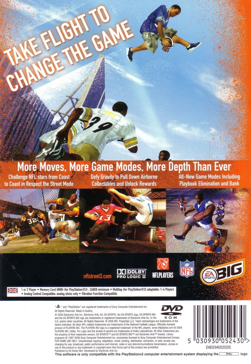 Nfl Street 3 — box-2D-back (EU)