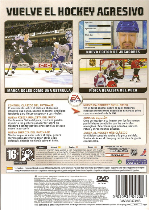 NHL 06 — box-2D-back (SP)
