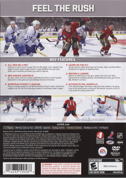 Nhl 09 — box-2D-back (US)
