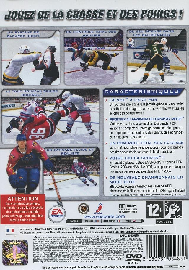 NHL 2004 — box-2D-back (FR)