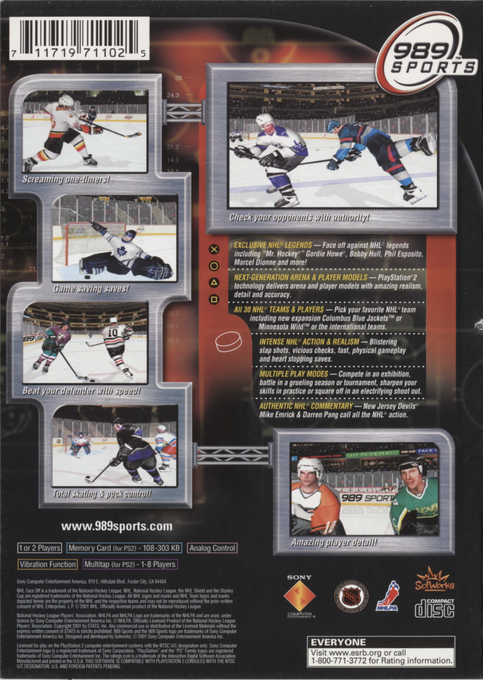Nhl Faceoff 2001 — box-2D-back (US)