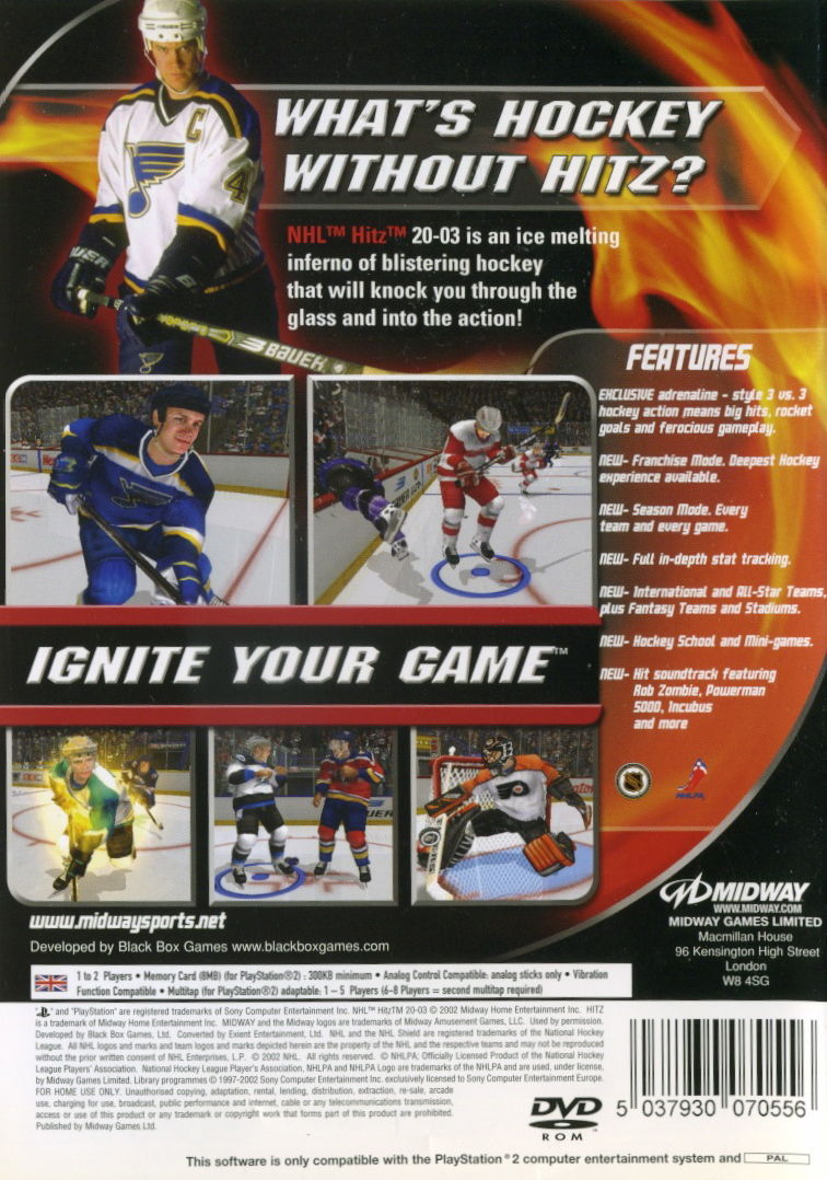 NHL Hitz 20-03 — box-2D-back (EU)