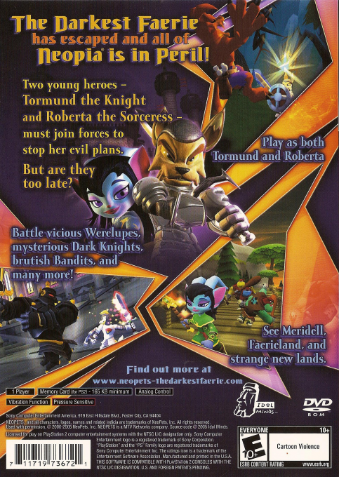 Neopets - The Darkest Faerie — box-2D-back (US)