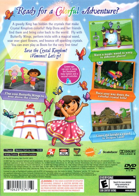 Dora The Explorer - Dora Saves The Crystal Kingdom — box-2D-back (US)