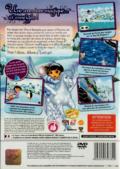 Dora The Explorer - Dora Saves The Snow Princess — box-2D-back (FR)