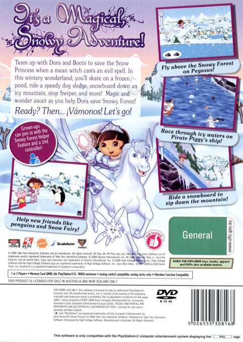 Dora The Explorer - Dora Saves The Snow Princess — box-2D-back (EU)