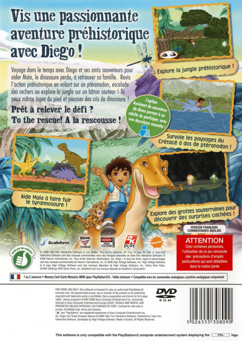 Go Diego Go! Great Dinosaur Rescue — box-2D-back (FR)