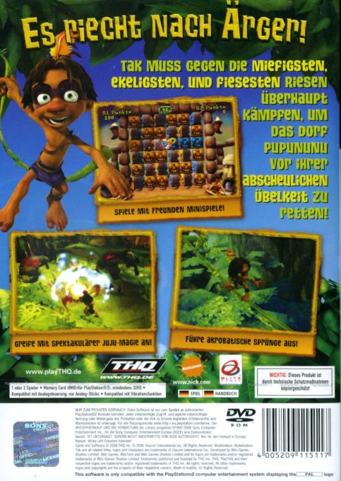 Tak And The Guardians Of Gross — box-2D-back (DE)