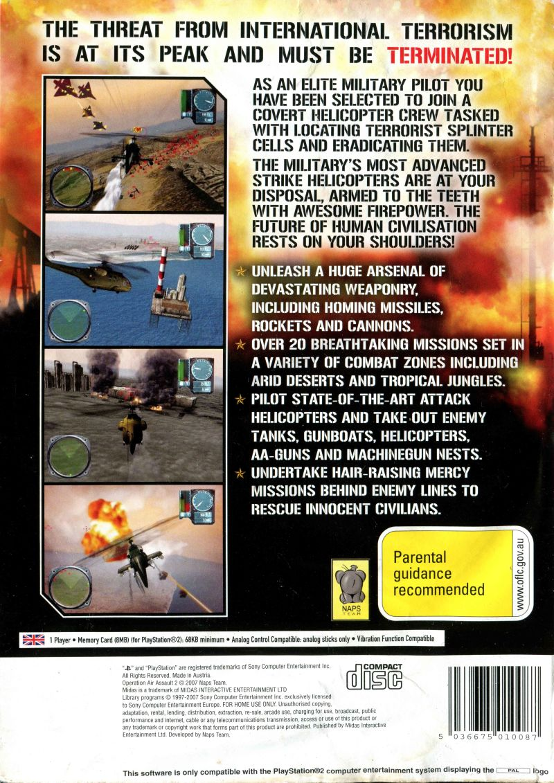 Operation Air Assault 2 — box-2D-back (AU)