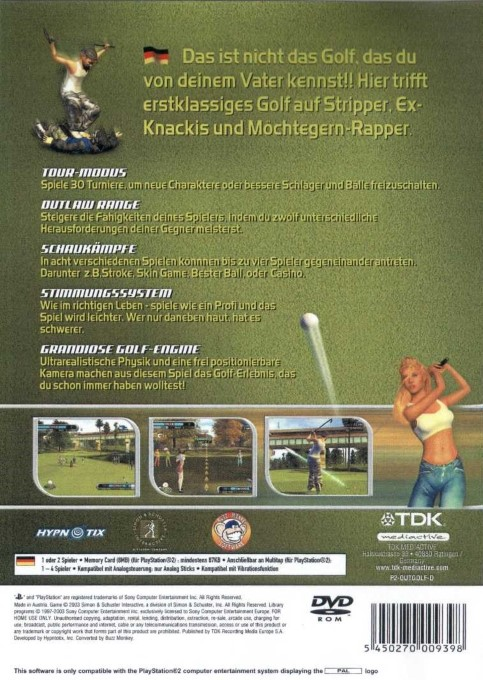 Outlaw Golf — box-2D-back (DE)