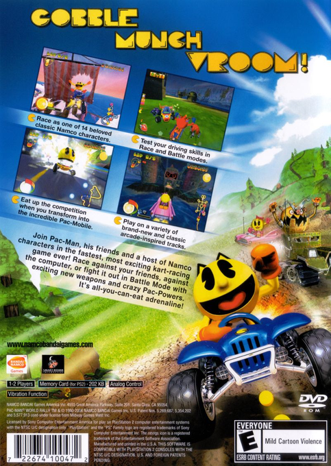 Pac-man Rally — box-2D-back (US)