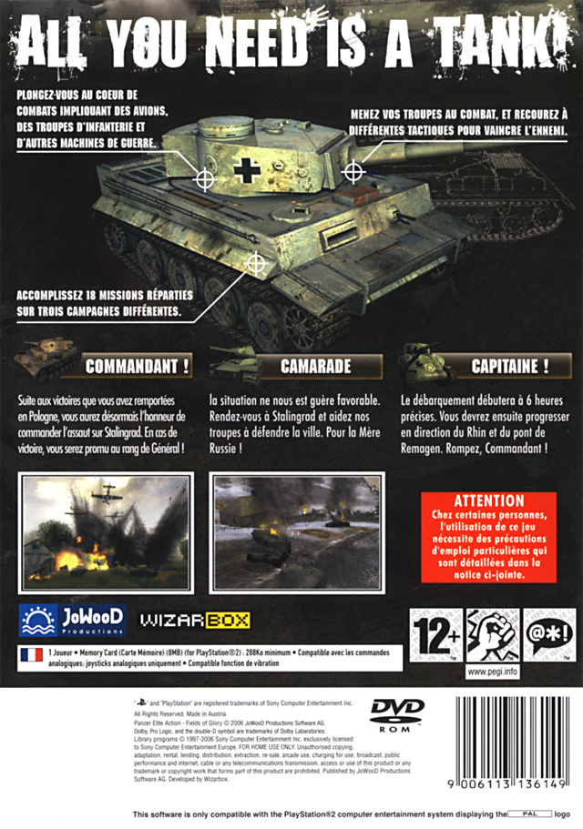 Panzer Elite Action - Fields Of Glory — box-2D-back (FR)