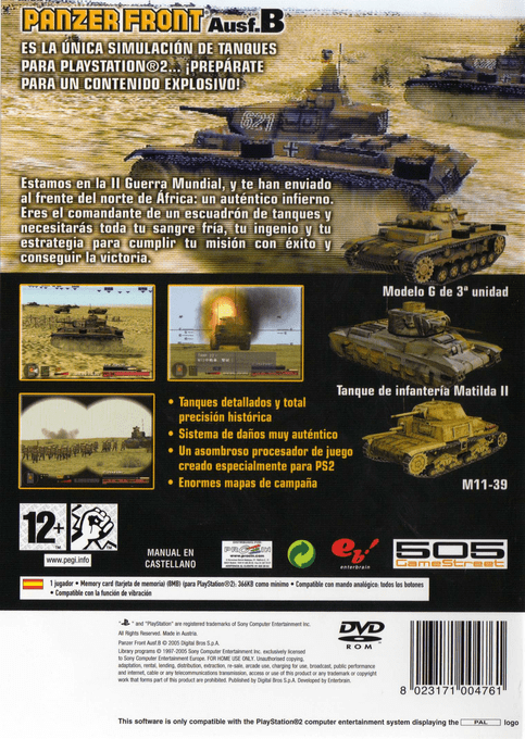 Panzer Front Ausf.b — box-2D-back (SP)