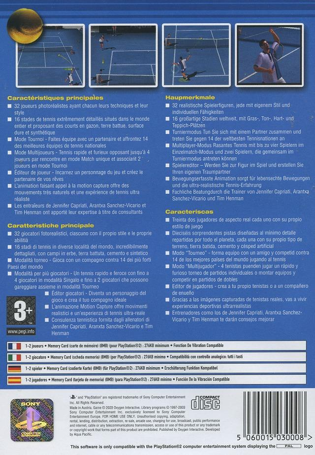 Perfect Ace - Pro Tournament Tennis — box-2D-back (EU)