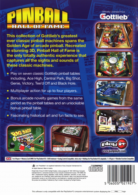 Pinball Hall Of Fame - The Gottlieb Collection — box-2D-back (EU)