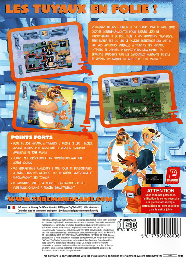 Tube Mania — box-2D-back (FR)
