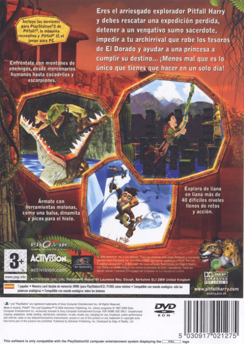 Pitfall - The Lost Expedition — box-2D-back (SP)