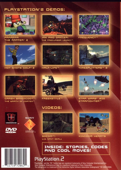 ZZZ:Playstation Underground — box-2D-back (WOR)